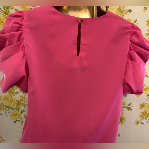 Crewneck short sleeve blouse pink size M - Picture 6 of 11